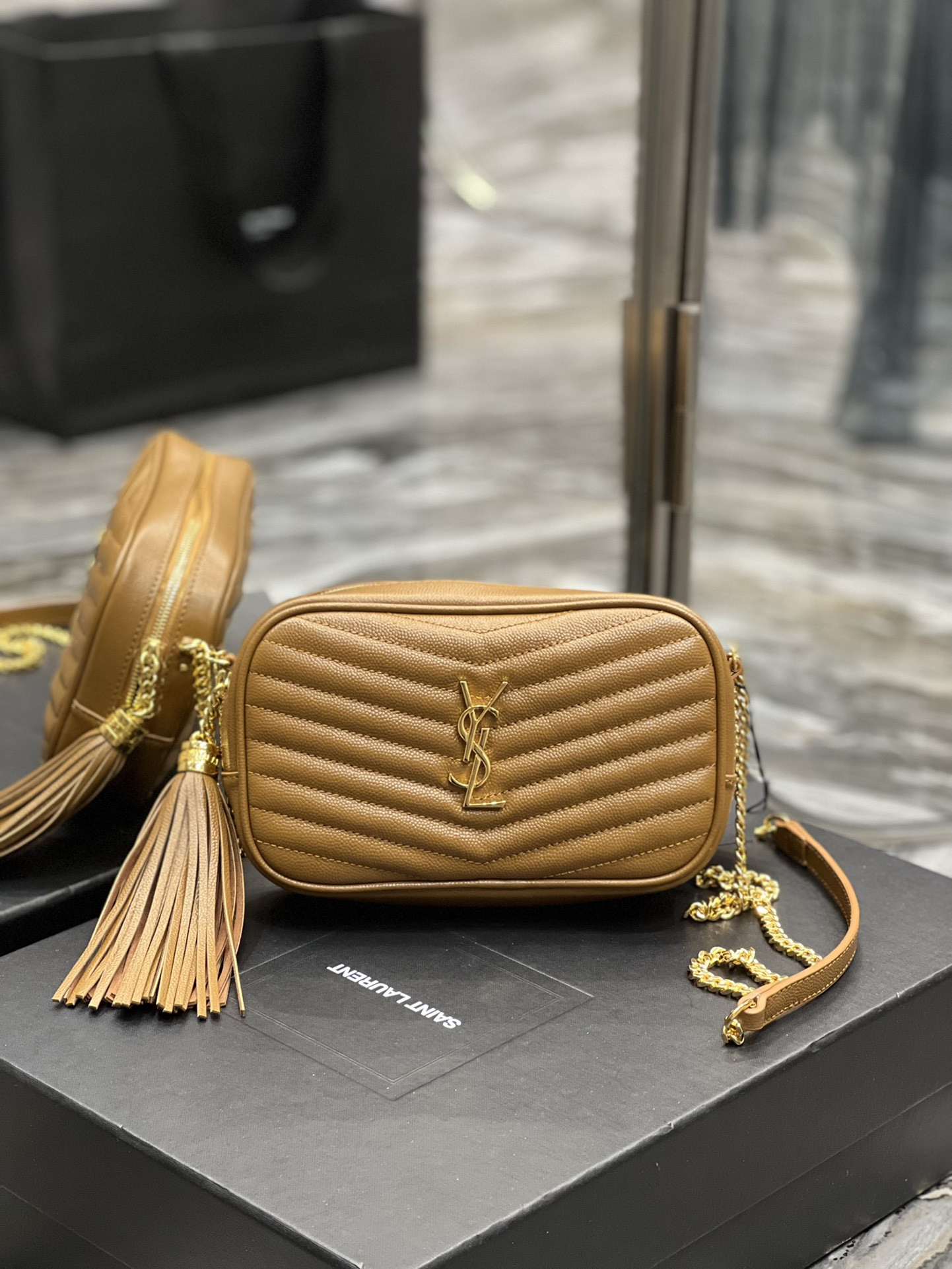 YSL MINI LOU IN QUILTED LEATHER 7.5 X 4.1 X 2 INCHES #5 - Image 2