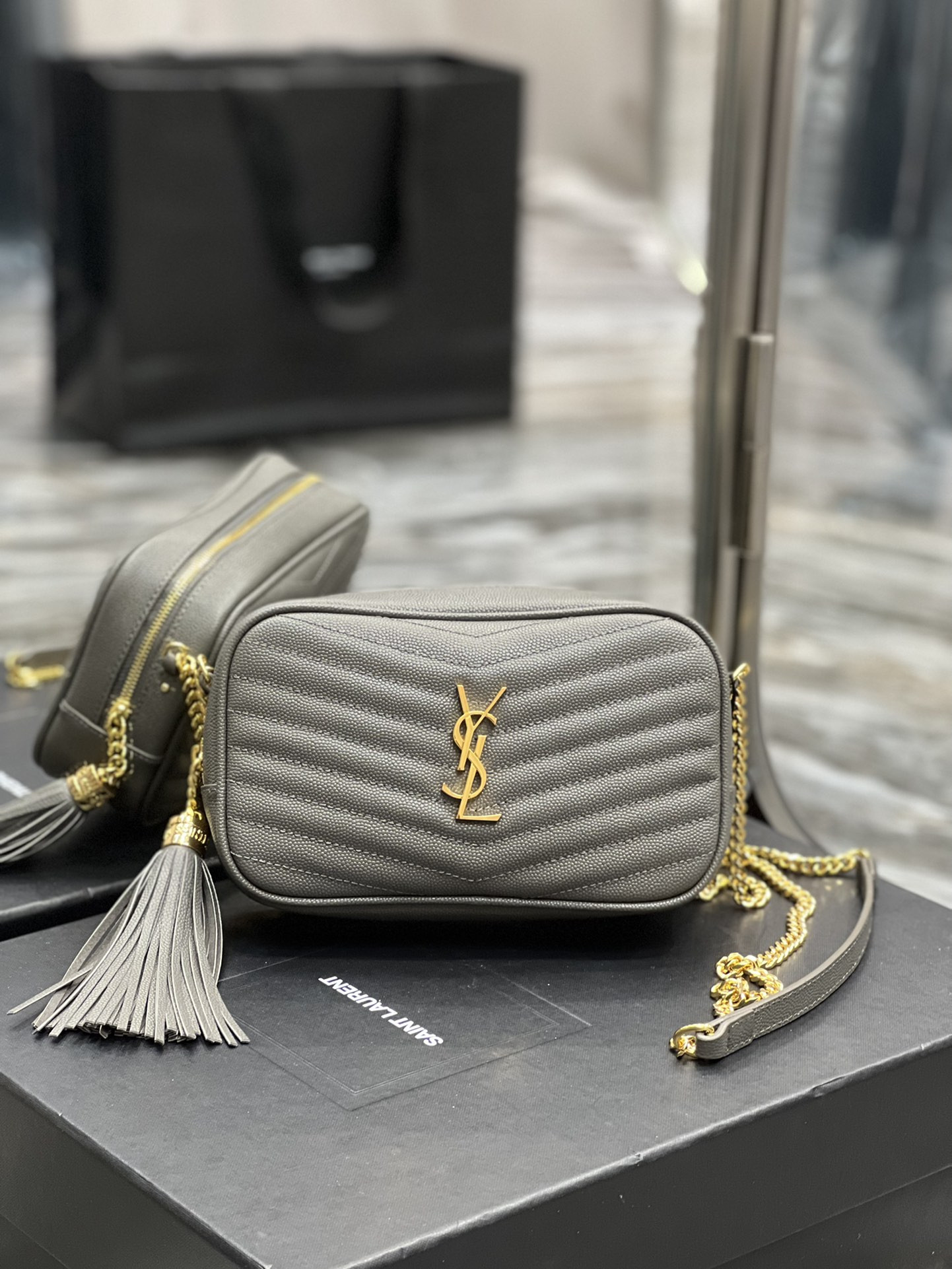 YSL MINI LOU IN QUILTED LEATHER 7.5 X 4.1 X 2 INCHES #2