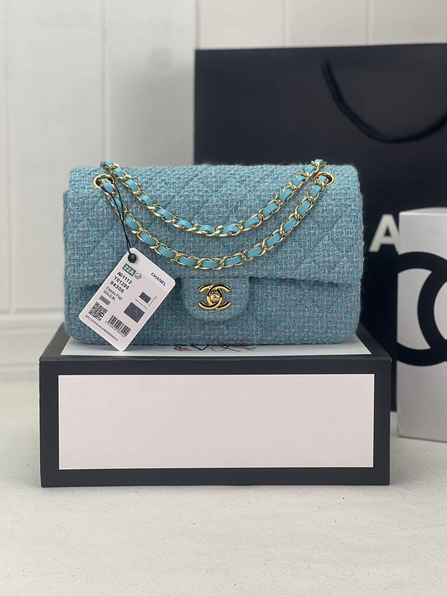 CHANEL CLASSIC 11.12 HANDBAG Tweed Gold-Tone Metal 6 * 9.9 * 2.5 in #1