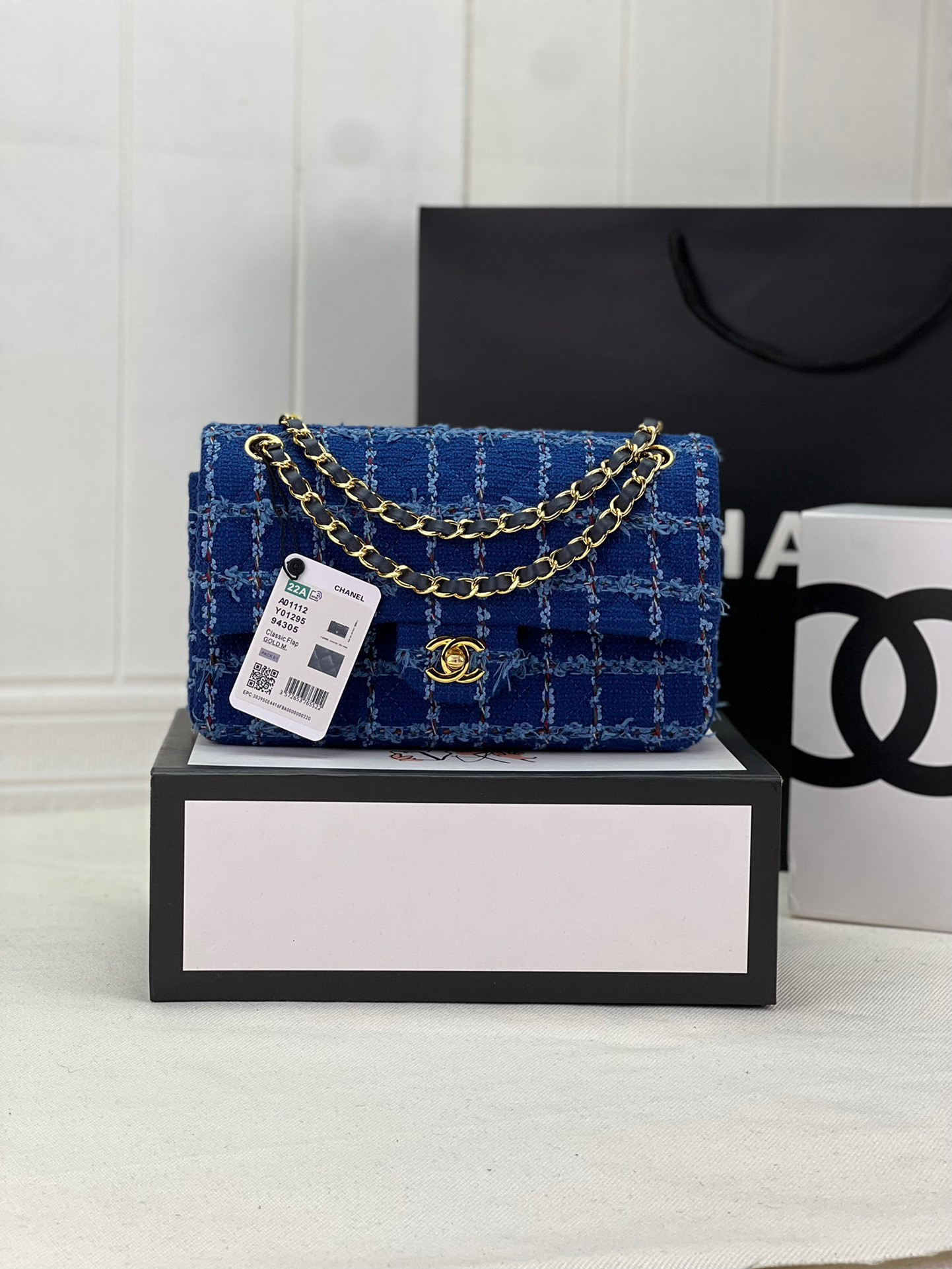CHANEL CLASSIC 11.12 HANDBAG Tweed Gold-Tone Metal 6 * 9.9 * 2.5 in #4