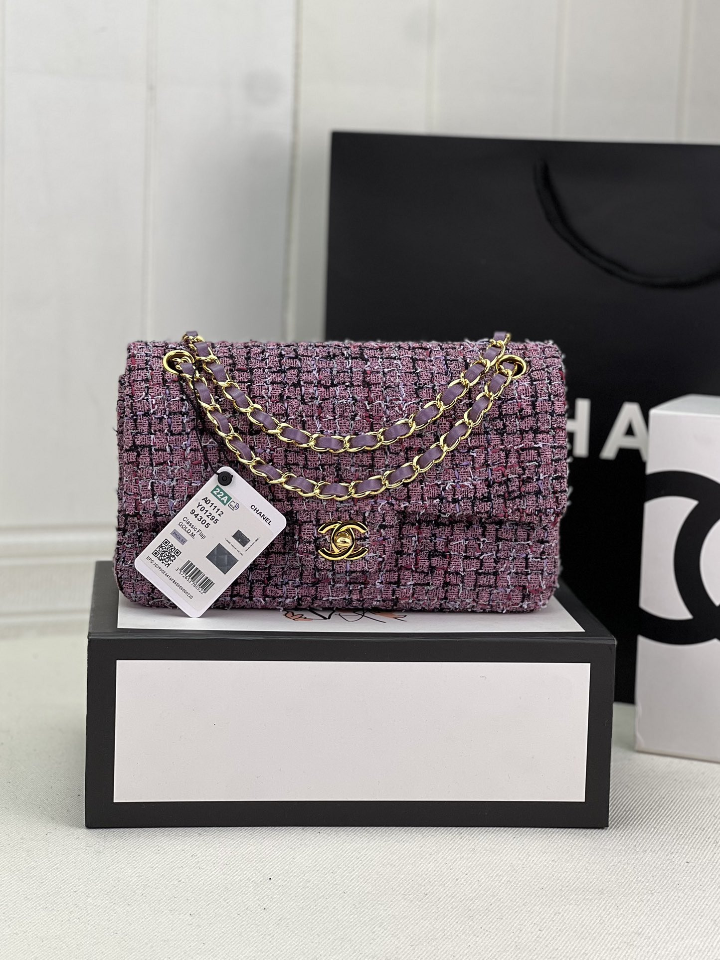 CHANEL CLASSIC 11.12 HANDBAG Tweed Gold-Tone Metal 6 * 9.9 * 2.5 in #7 - Image 2