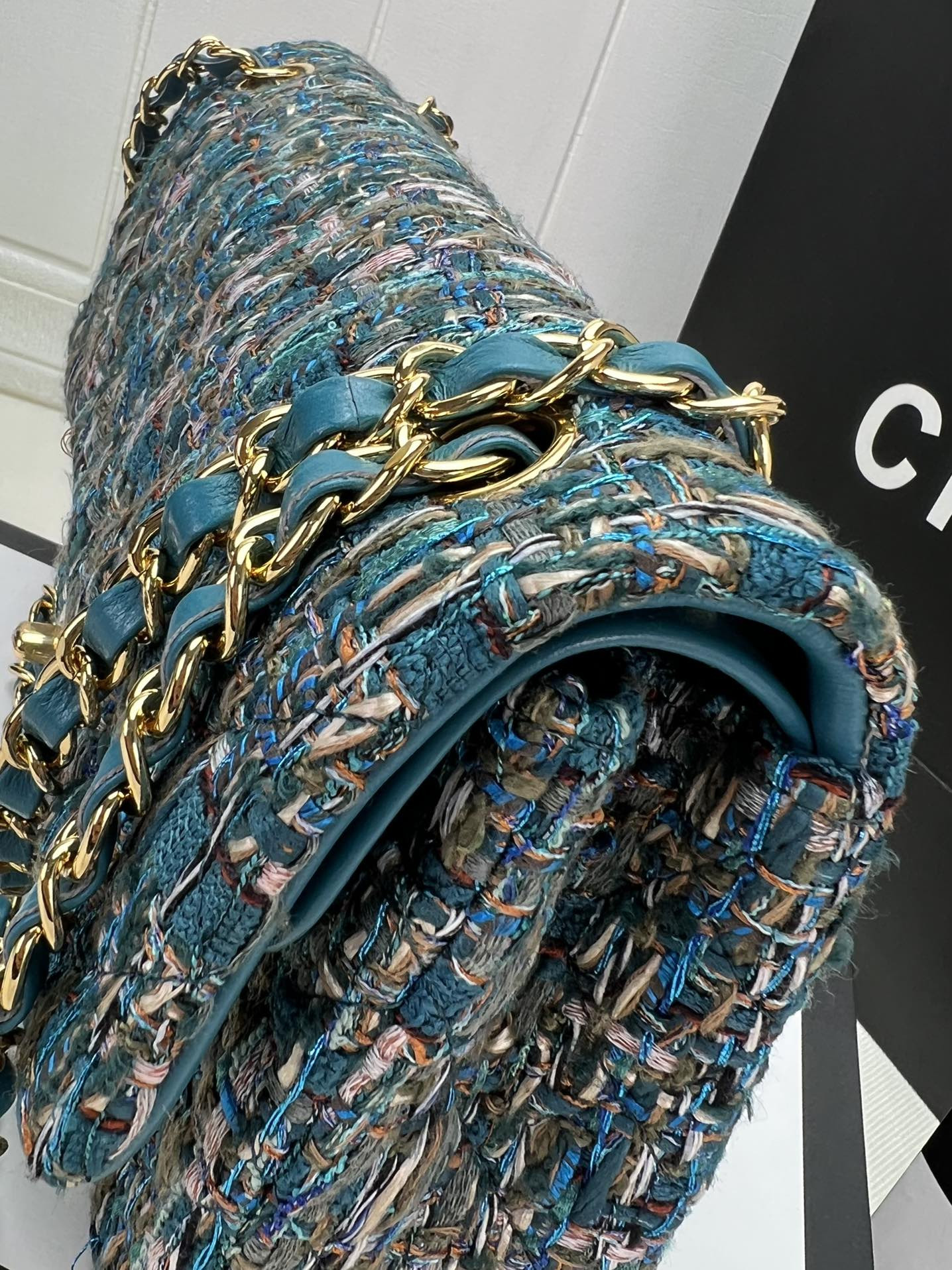 CHANEL CLASSIC 11.12 HANDBAG Tweed Gold-Tone Metal 6 * 9.9 * 2.5 in #5 - Image 6