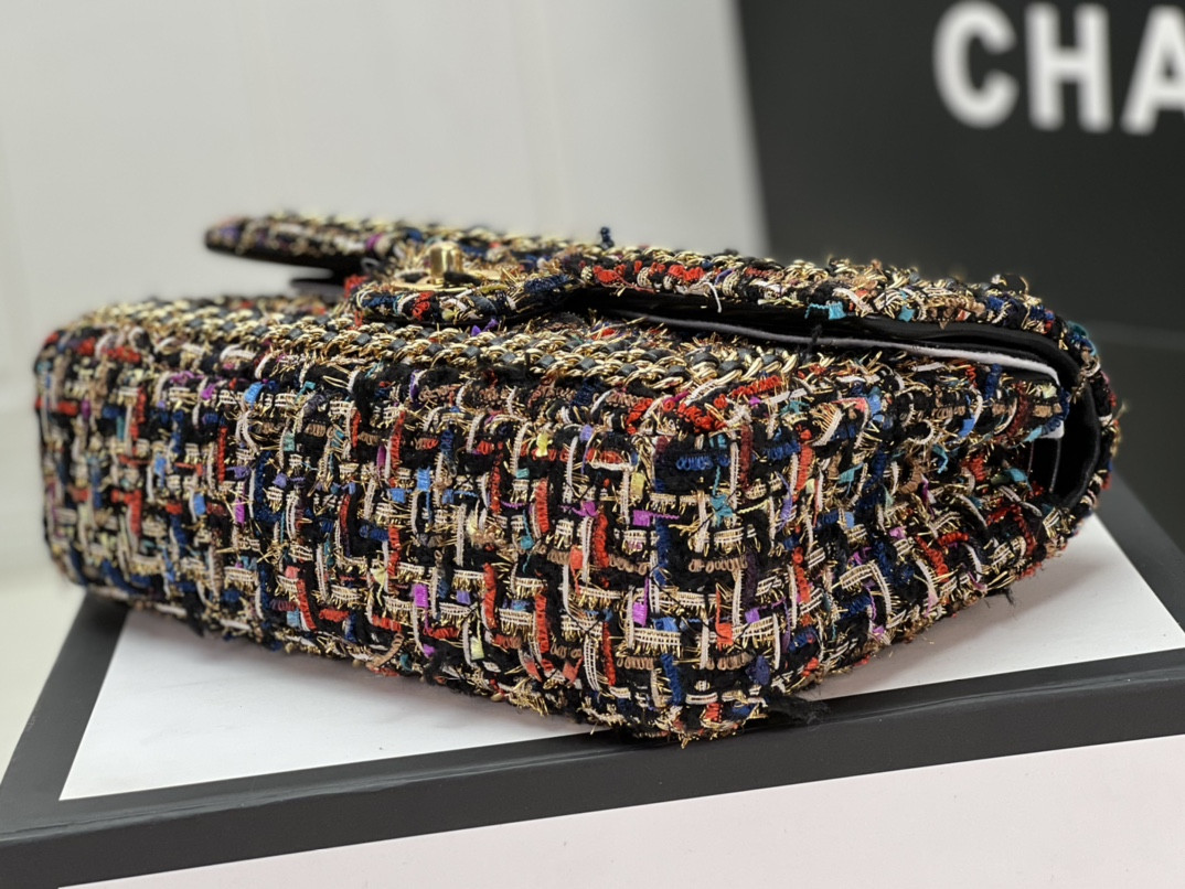 CHANEL CLASSIC 11.12 HANDBAG Tweed Gold-Tone Metal 6 * 9.9 * 2.5 in #8 - Image 6