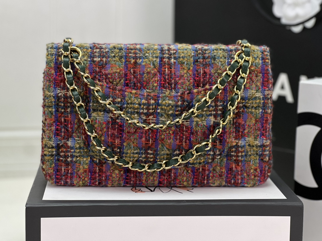 CHANEL CLASSIC 11.12 HANDBAG Tweed Gold-Tone Metal 6 * 9.9 * 2.5 in #10 - Image 4