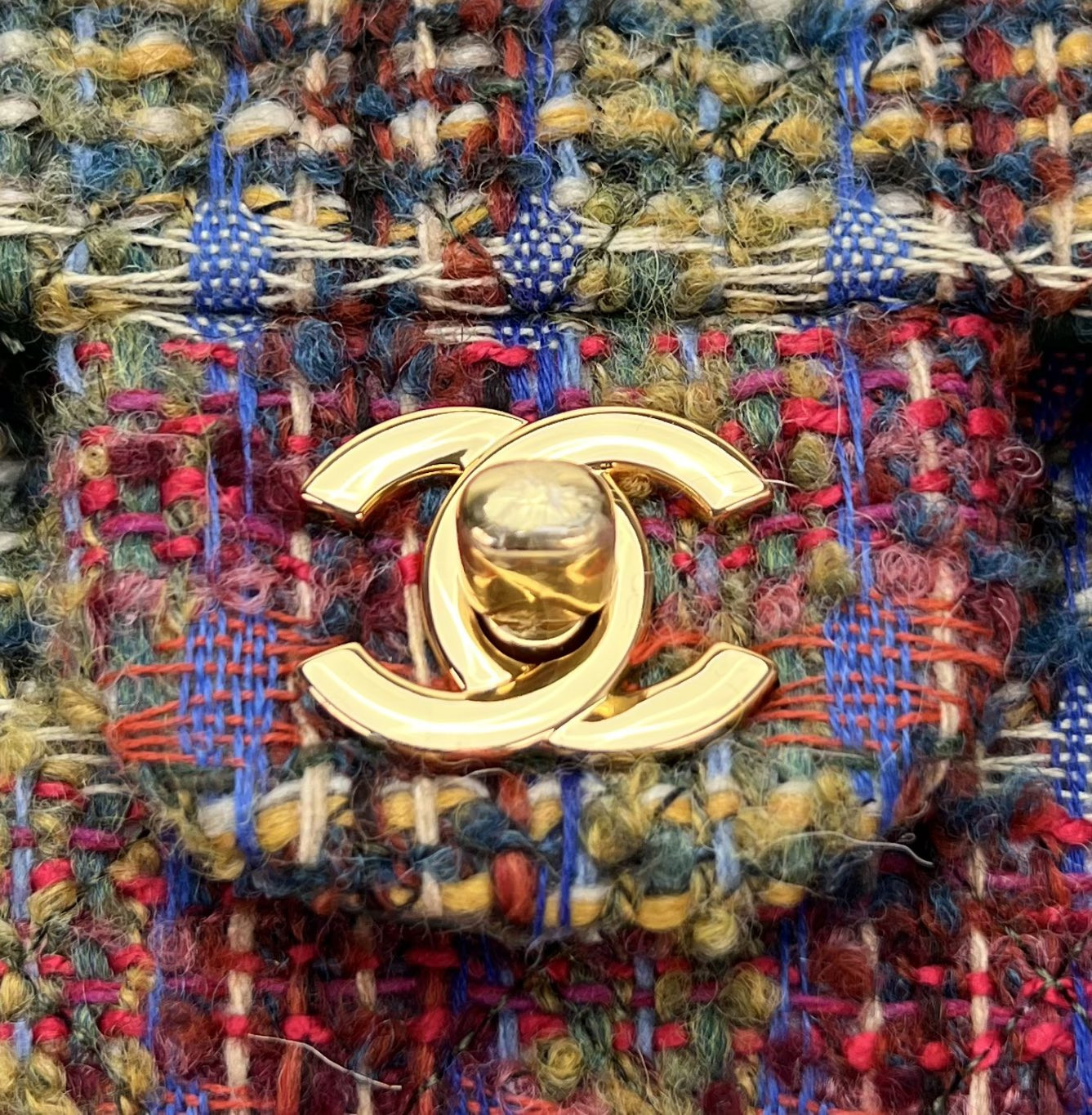 CHANEL CLASSIC 11.12 HANDBAG Tweed Gold-Tone Metal 6 * 9.9 * 2.5 in #10 - Image 5