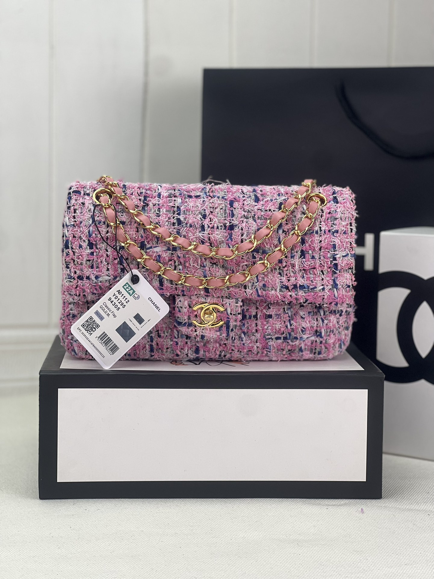CHANEL CLASSIC 11.12 HANDBAG Tweed Gold-Tone Metal 6 * 9.9 * 2.5 in #9 - Image 2