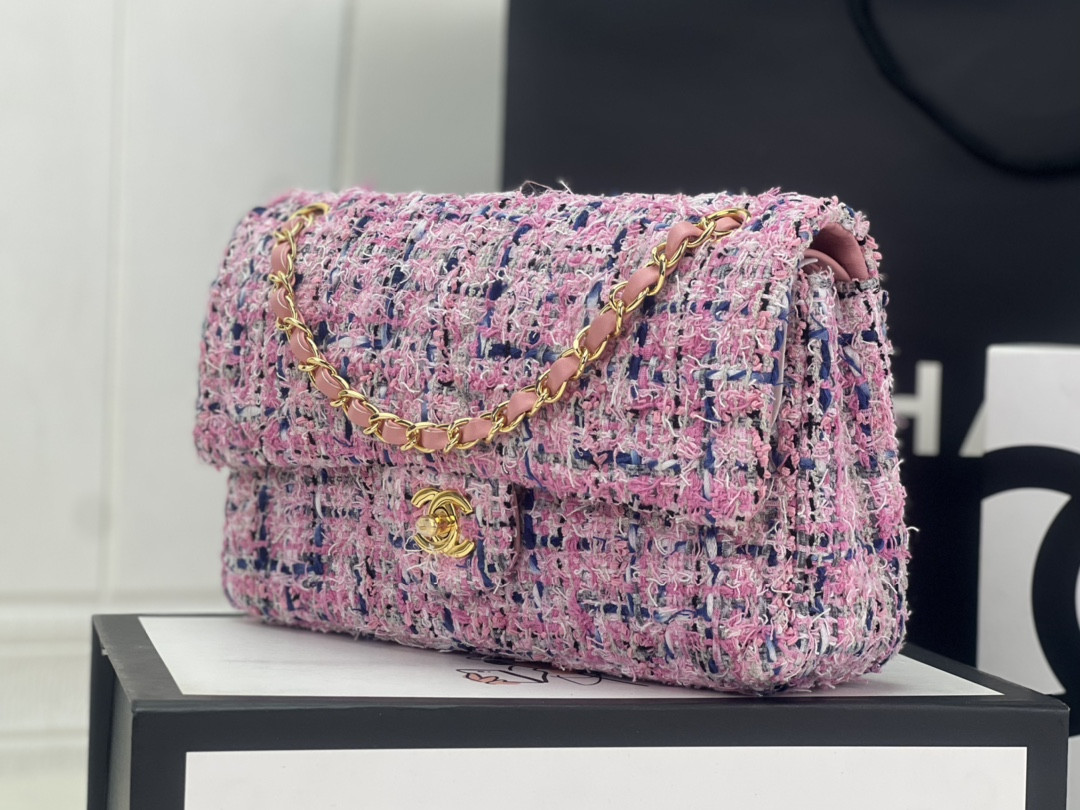 CHANEL CLASSIC 11.12 HANDBAG Tweed Gold-Tone Metal 6 * 9.9 * 2.5 in #9 - Image 3