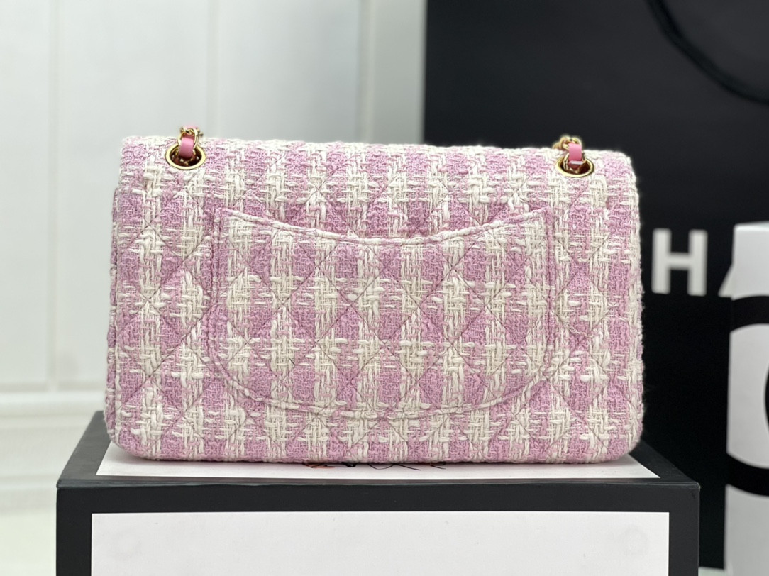 CHANEL CLASSIC 11.12 HANDBAG Tweed Gold-Tone Metal 6 * 9.9 * 2.5 in #12 - Image 4