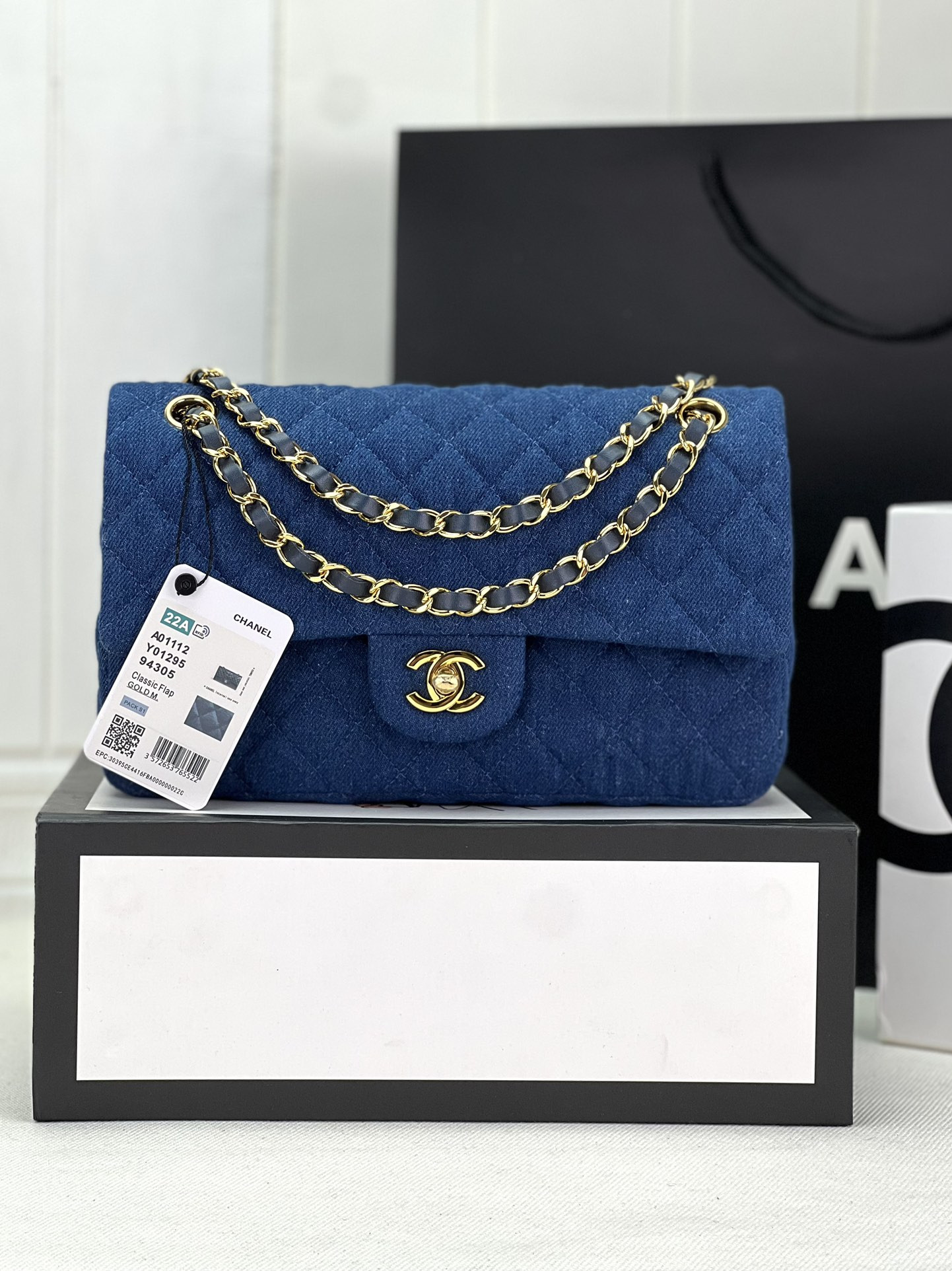 CHANEL CLASSIC 11.12 HANDBAG Tweed Gold-Tone Metal 6 * 9.9 * 2.5 in #13