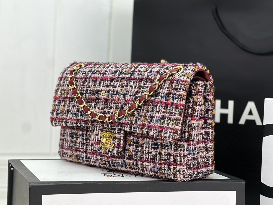 CHANEL CLASSIC 11.12 HANDBAG Tweed Gold-Tone Metal 6 * 9.9 * 2.5 in #16 - Image 3