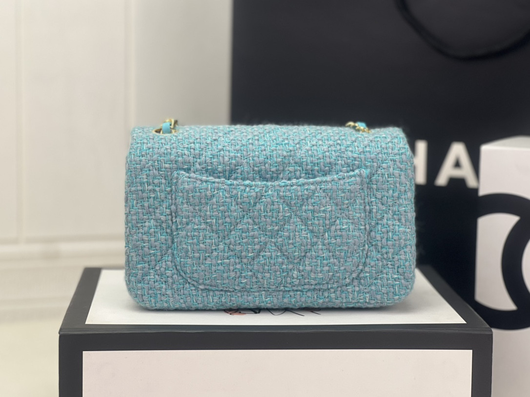 CHANEL MINI CLASSIC 11.12 HANDBAG Tweed Gold-Tone Metal 4.7 * 7.8 * 2.3 in #7 - Image 4