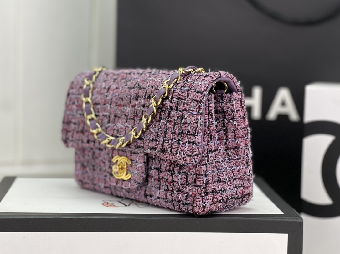 CHANEL MINI CLASSIC 11.12 HANDBAG Tweed Gold-Tone Metal 4.7 * 7.8 * 2.3 in #13 - Image 3