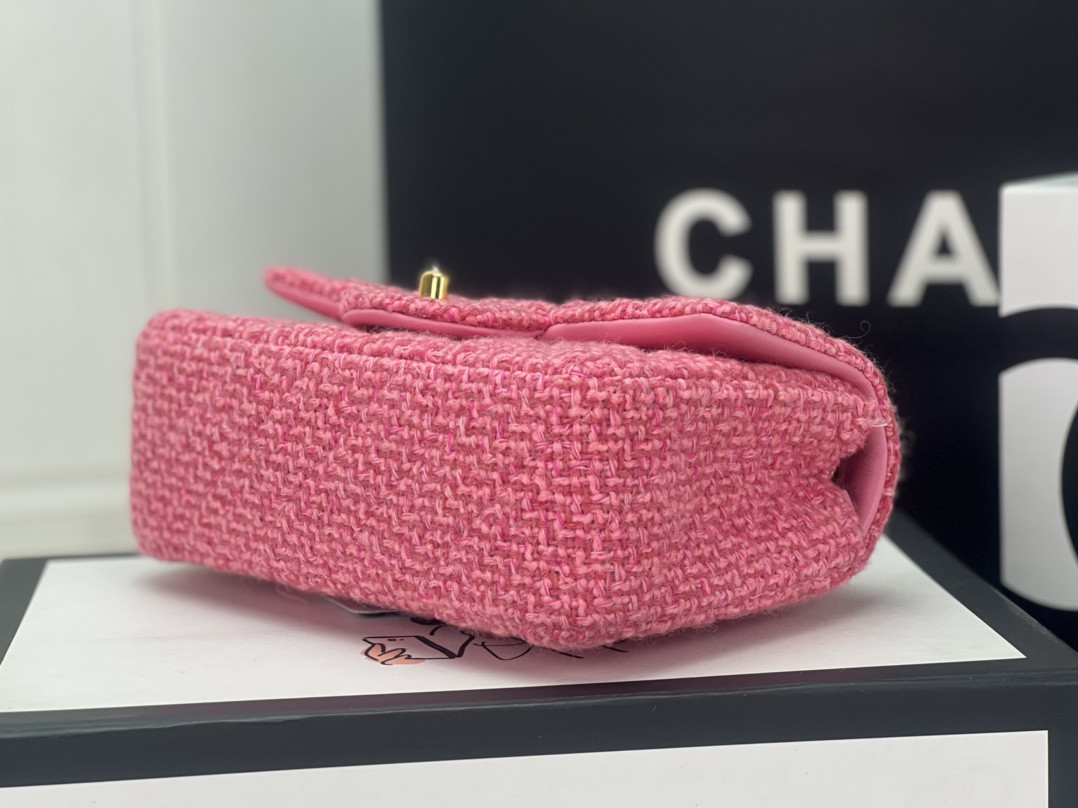 CHANEL MINI CLASSIC 11.12 HANDBAG Tweed Gold-Tone Metal 4.7 * 7.8 * 2.3 in #16 - Image 6