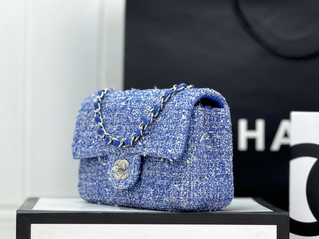 CHANEL MINI CLASSIC 11.12 HANDBAG Tweed Silver-Tone Metal 4.7 * 7.8 * 2.3 in #1 - Image 3