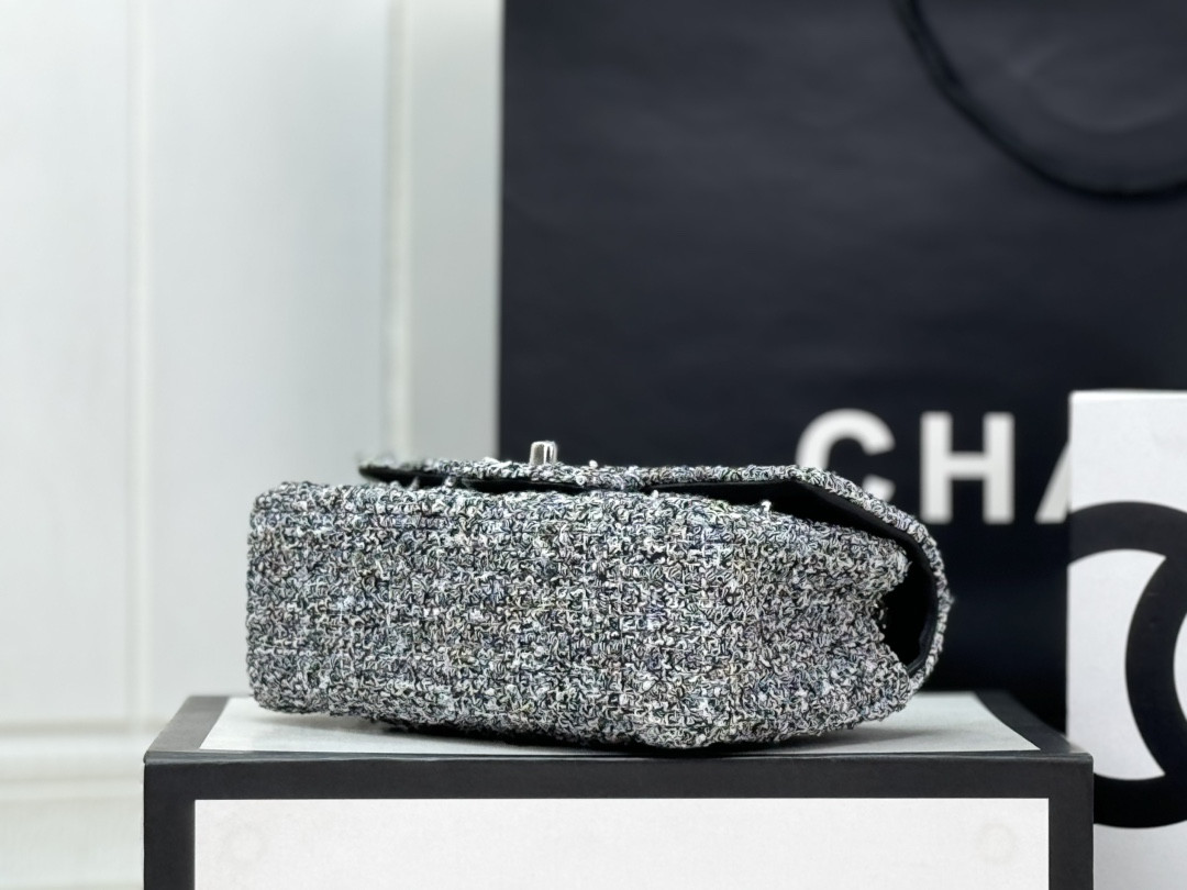 CHANEL MINI CLASSIC 11.12 HANDBAG Tweed Silver-Tone Metal 4.7 * 7.8 * 2.3 in #2 - Image 5
