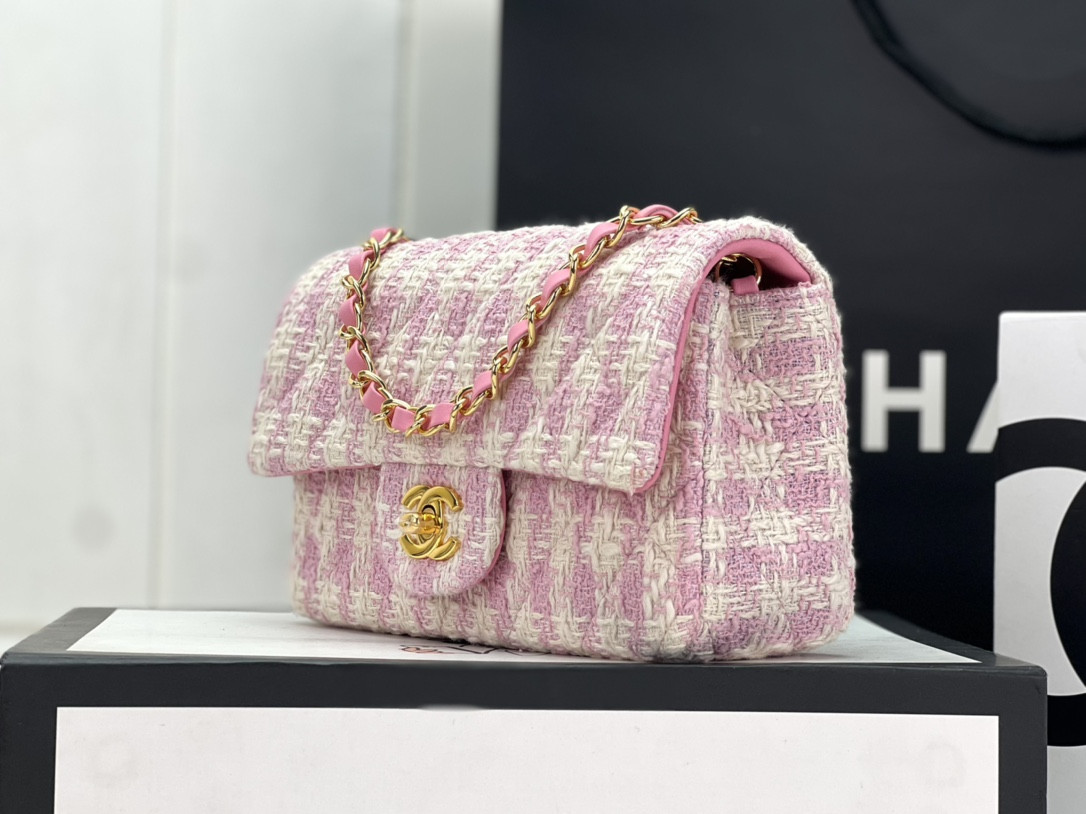 CHANEL MINI CLASSIC 11.12 HANDBAG Tweed Gold-Tone Metal 4.7 * 7.8 * 2.3 in #15 - Image 3