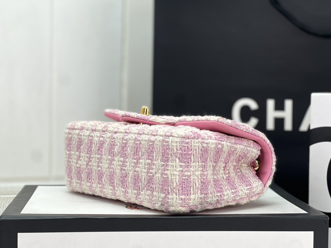 CHANEL MINI CLASSIC 11.12 HANDBAG Tweed Gold-Tone Metal 4.7 * 7.8 * 2.3 in #15 - Image 6