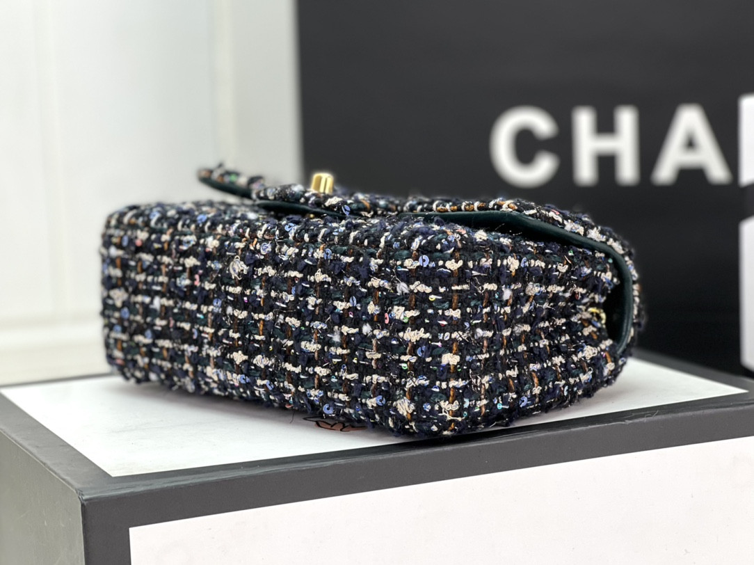 CHANEL MINI CLASSIC 11.12 HANDBAG Tweed Gold-Tone Metal 4.7 * 7.8 * 2.3 in #11 - Image 6