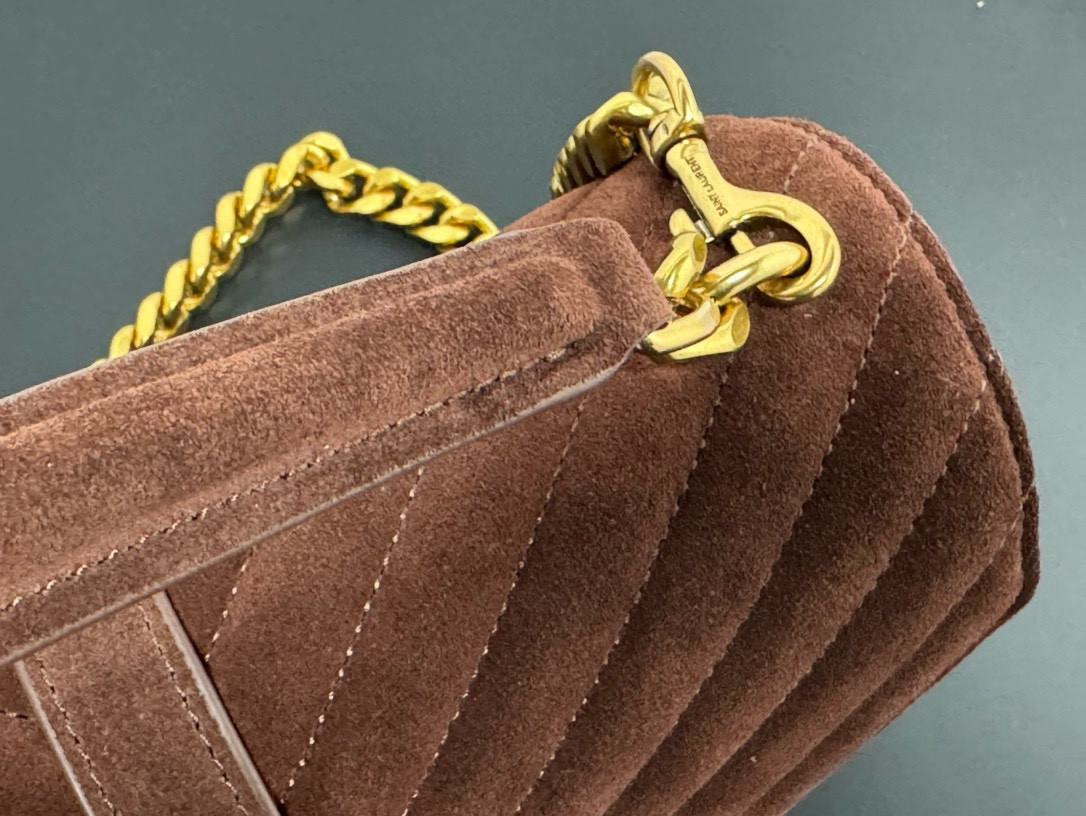 YSL LOULOU QUILTED SUEDE 23x17x9cm #2 - Image 8