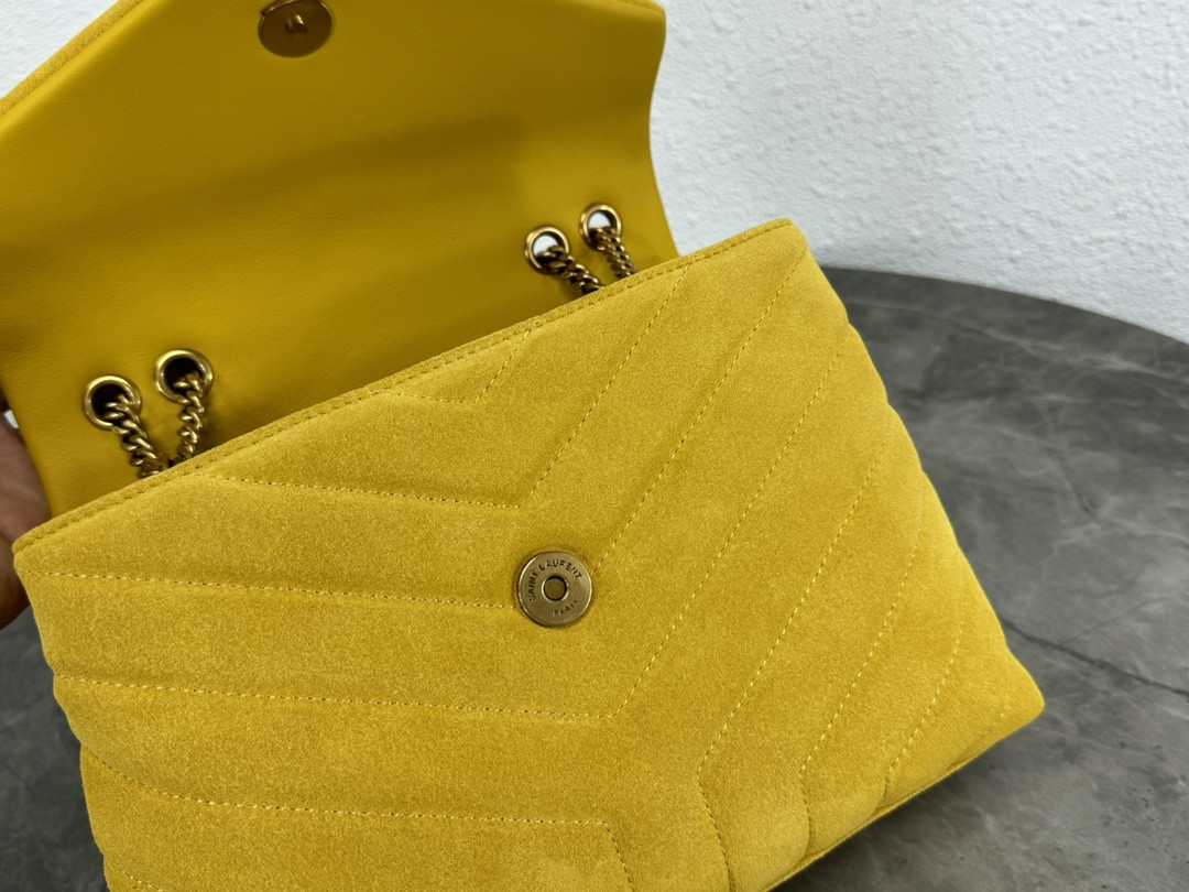 YSL LOULOU QUILTED SUEDE 23x17x9cm #3 - Image 7