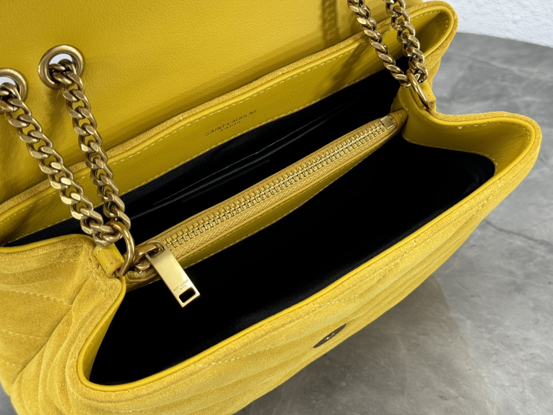 YSL LOULOU QUILTED SUEDE 23x17x9cm #3 - Image 8