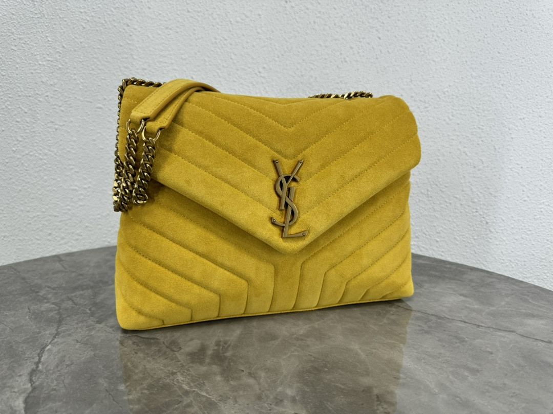 YSL LOULOU QUILTED SUEDE 23x17x9cm #5