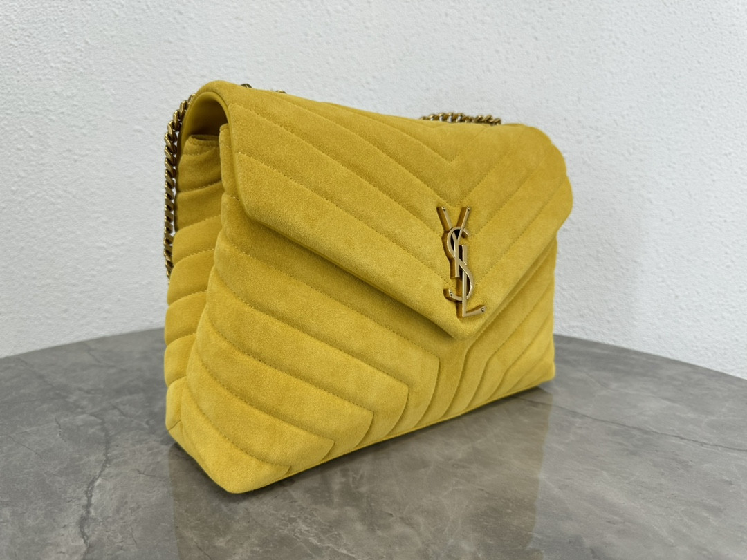 YSL LOULOU QUILTED SUEDE 23x17x9cm #5 - Image 3