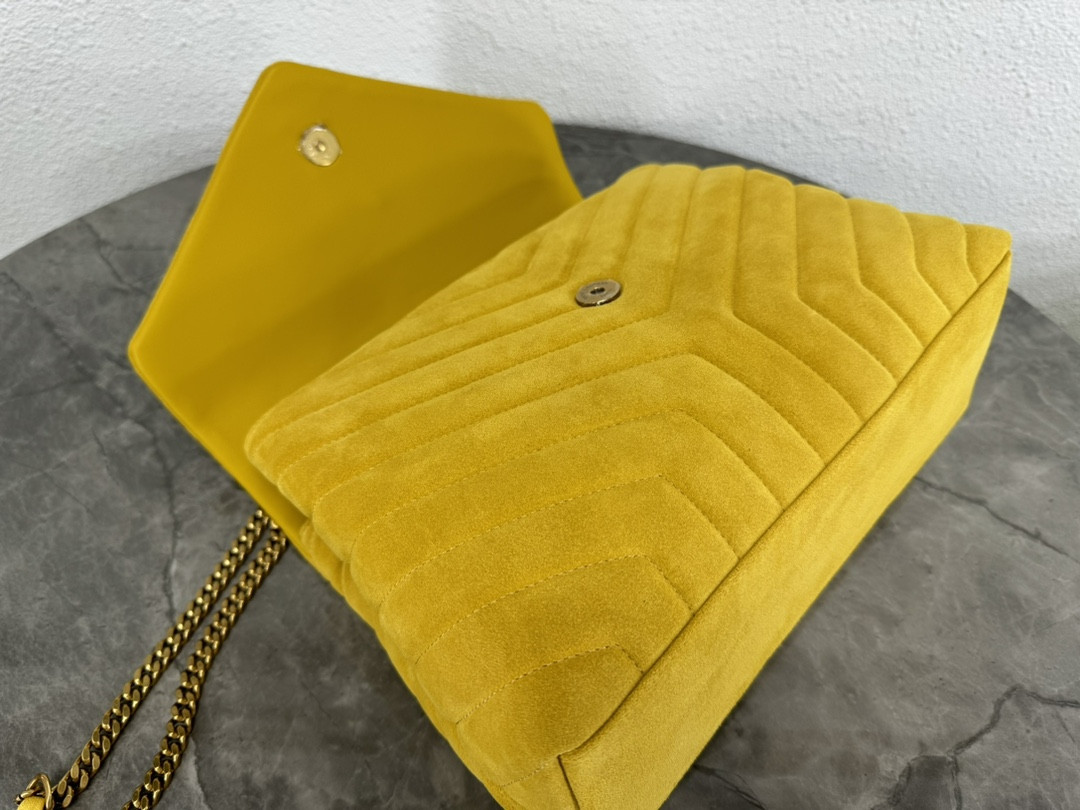 YSL LOULOU QUILTED SUEDE 23x17x9cm #5 - Image 7