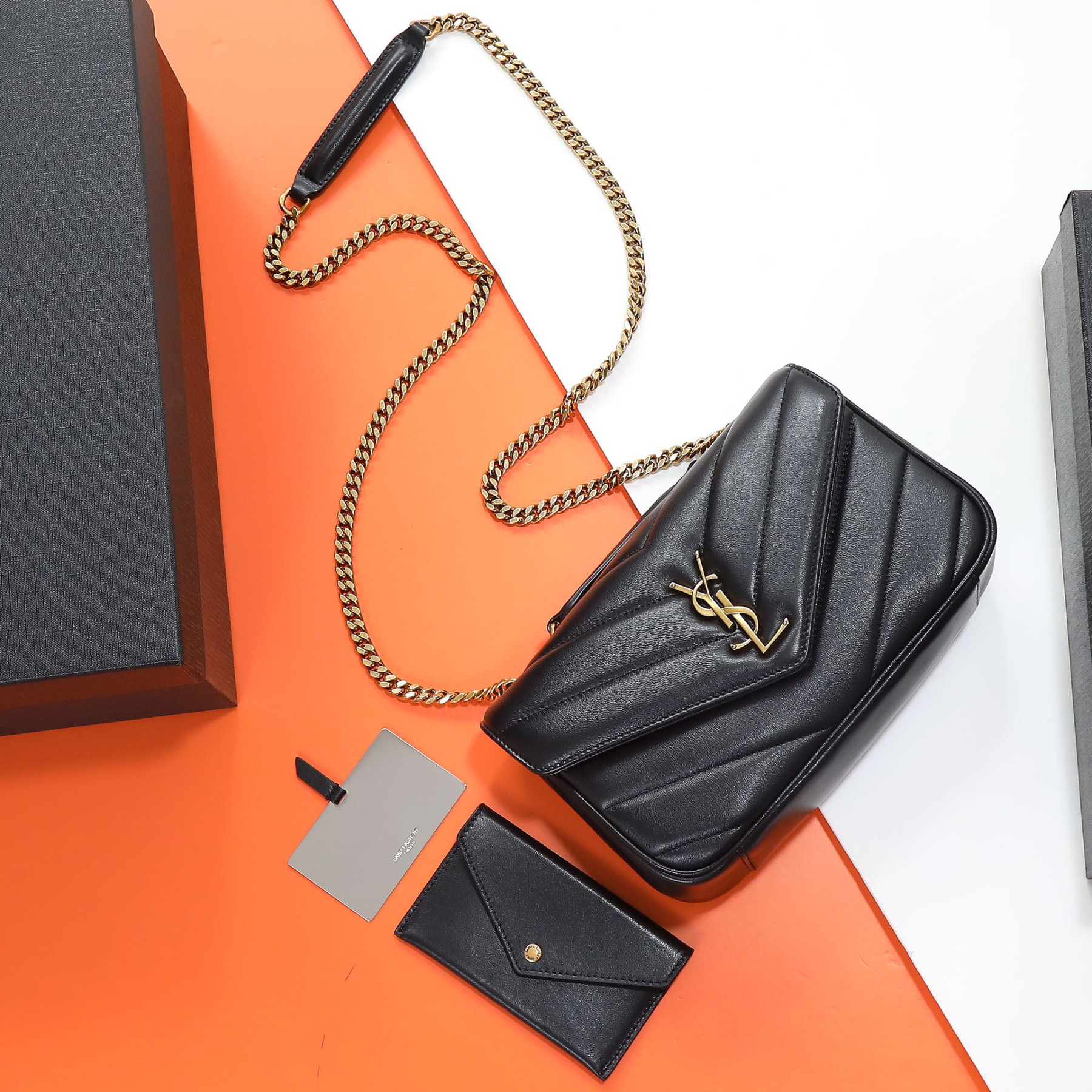 YSL LOULOU small in MATELASS lambskin 24x14x6cm #6 - Image 2