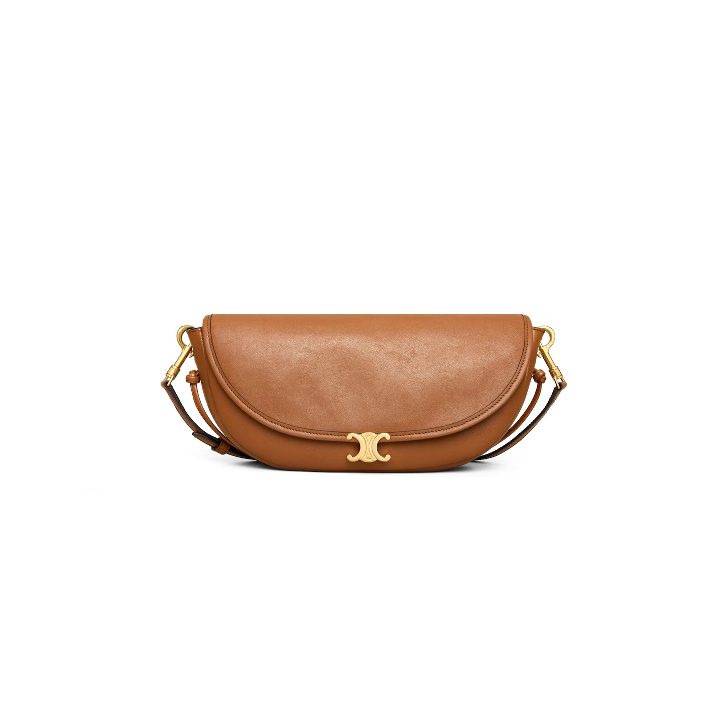 CELINE LITTLE HALFMOON SOFT TRIOMPHE IN SUPPLE SHINY LAMBSKIN L10373778.GFY5 (25*13*5cm)