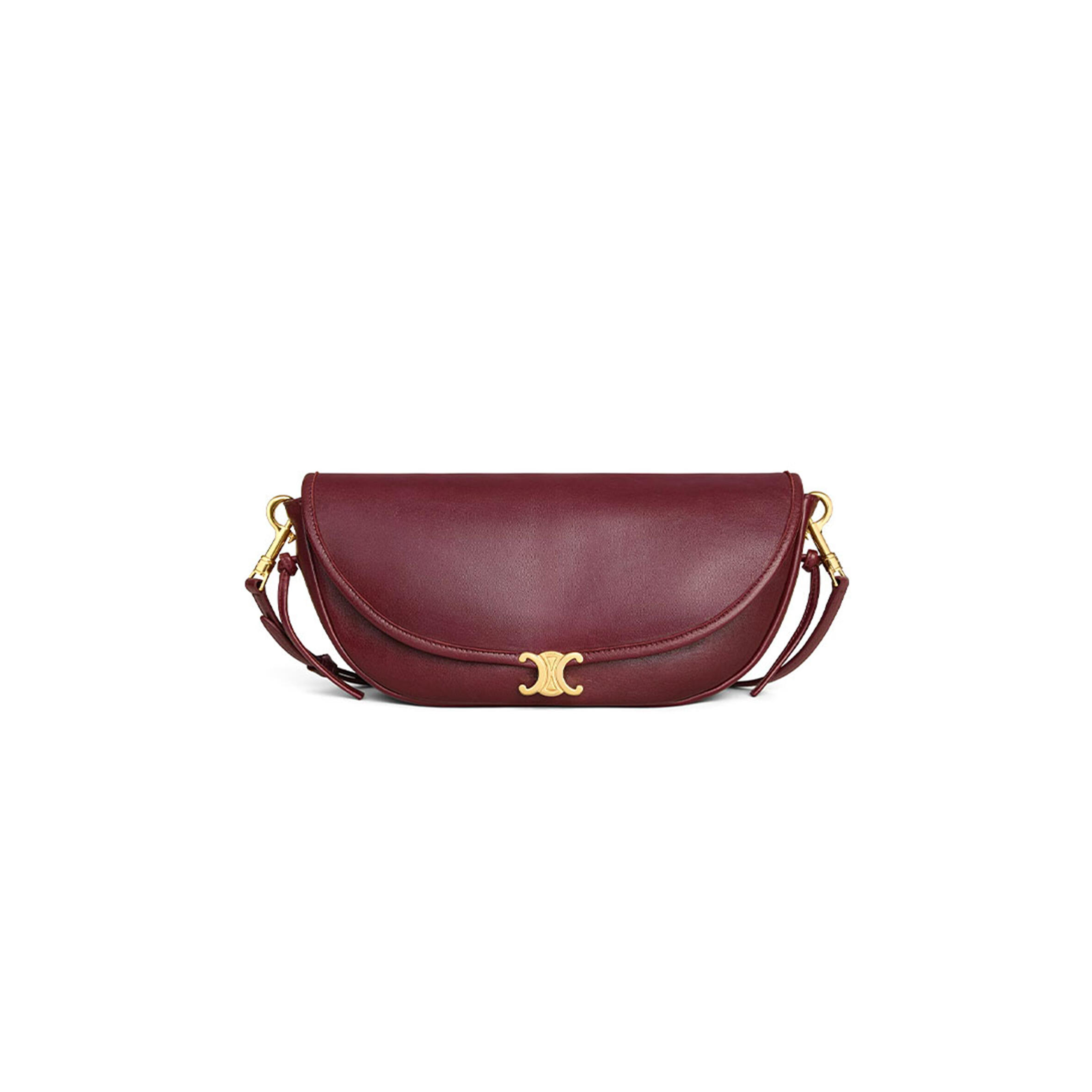 CELINE LITTLE HALFMOON SOFT TRIOMPHE IN SUPPLE SHINY LAMBSKIN L10373778.28PO (25*13*5cm)
